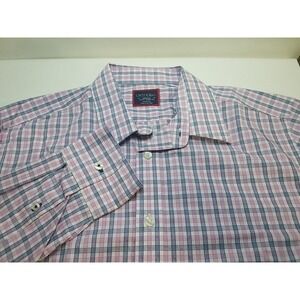 UntuckIt Dress Shirt Designer Plaid Slim Fit Casual Long Sleeve Mens Size Medium